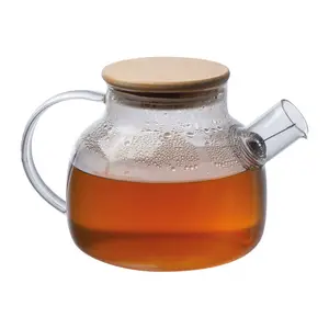 Glass jug with bamboo lid, 1000ml